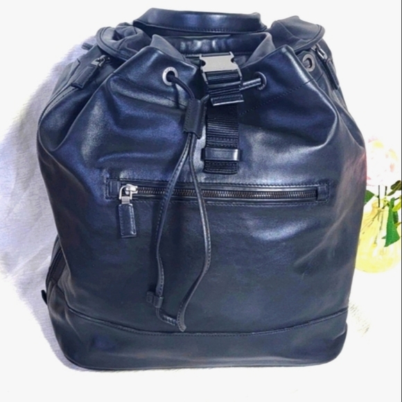 Prada Black Soft Leather Drawstring Backpack - Picture 1 of 15